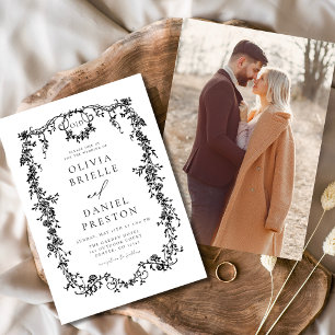 Victoriaans  Franse foto Zwarte bruiloft Kaart