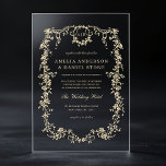 Victoriaans Franse gouden vintage bruiloft Acryl Uitnodigingen<br><div class="desc">Breng elegantie naar uw bruiloft met deze Victoriaans, op Frans geïnspireerde gouden acryluitnodigingen. Elke uitnodiging combineert ingewikkelde Victoriaans bloemenpatronen met een tijdloze Franse esthetiek, gedrukt op premium helder acryl, waardoor een verfijnde, elegante uitstraling ontstaat. De gouden details voegen een rijke en luxe touch toe, ideaal voor koppels die een luxe,...</div>