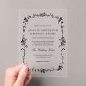 Victoriaans Franse klassieke vintage bruiloft Acryl Uitnodigingen (Insitu (Draagbaar))