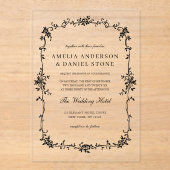 Victoriaans Franse klassieke vintage bruiloft Acryl Uitnodigingen (Voorkant)