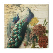 Victoriaans Franse land moderne pauw Tegeltje (Voorkant)