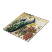 Victoriaans Franse land moderne pauw Tegeltje (Zijkant)