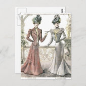 Victoriaans Franse Mode Briefkaart (Voorkant / Achterkant)