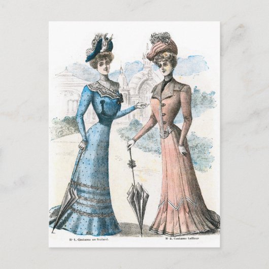 Victoriaans Franse Mode Briefkaart (Voorkant)