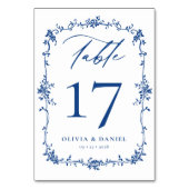 Victoriaans Franse Navy Blue Elegant bruiloft Kaart (Achterkant)