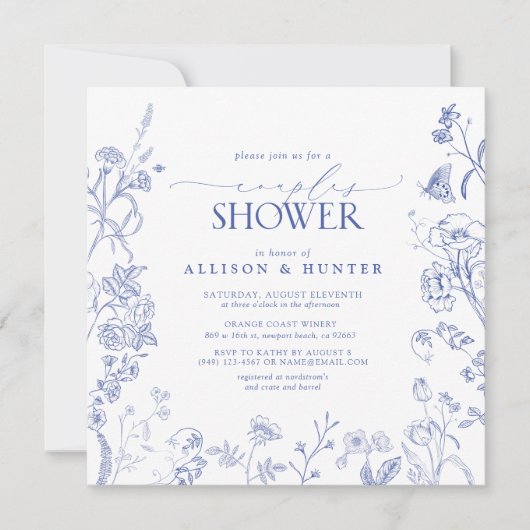 Victoriaans Franse paardenschoen met blauw en wit Kaart (Voorkant)