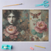 Victoriaans Franse pioen Roos Ephemera Decoupage Tissuepapier (Craft)