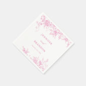 Victoriaans Franse Roze Bloemen Trouwservetten Servet (Hoek)