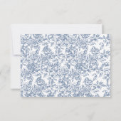 Victoriaans  Franse RSVP Dusty Blue Wedding Kaart (Achterkant)