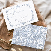 Victoriaans Franse RSVP Dusty Blue Wedding Kaart