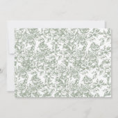 Victoriaans  Franse RSVP Sage Green Wedding Kaart (Achterkant)
