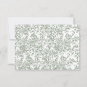 Victoriaans  Franse RSVP Sage Green Wedding Kaart (Achterkant)