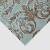  Victoriaans Franse Shell Blue Gold-ontkoppeling Tissuepapier (Detail)