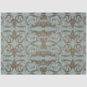  Victoriaans Franse Shell Blue Gold-ontkoppeling Tissuepapier (Voorkant)