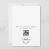 Victoriaans Franse Toile QR Code Wedding Kaart (Achterkant)