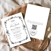 Victoriaans Franse Toile QR Code Wedding Kaart