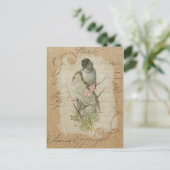 Victoriaans Franse Tortelduifjes Love Song Briefkaart (Staand voorkant)