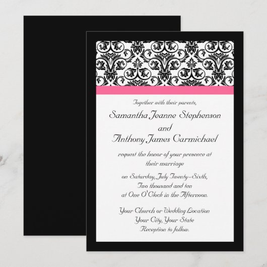 Victoriaans Fuchsia bruiloft uitnodigingen (Voorkant / Achterkant)