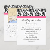 Victoriaans Fuchsia Pink en White Damask (Voorkant / Achterkant)