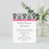 Victoriaans Fuchsia Pink en White Damask (Staand voorkant)