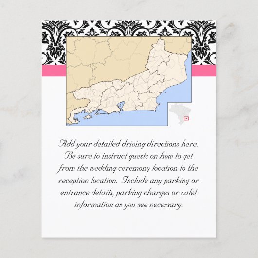 Victoriaans Fuchsia Pink en White Damask (Achterkant)