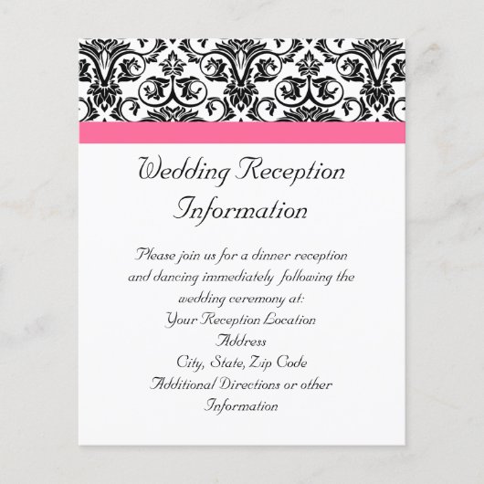 Victoriaans Fuchsia Pink en White Damask (Voorkant)