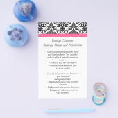 Victoriaans Fuchsia Pink en White Damask Flyer (Enkel)
