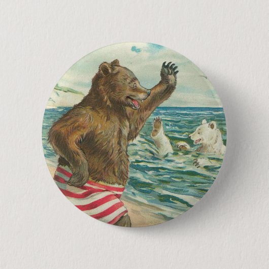 Victoriaans Funny Beren Button (Voorkant)