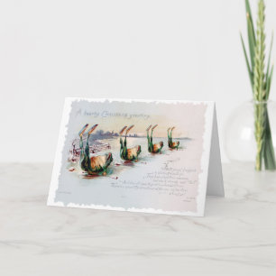 Victoriaans Funny Rhyme Card Kikker voor kerstmis Kaart