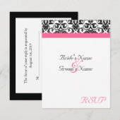 Victoriaans Fuschia Bruiloft Matching RSVP (Voorkant / Achterkant)