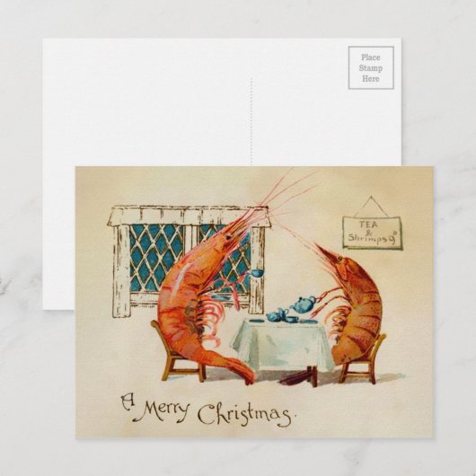  Victoriaans garnaal Briefkaart (Voorkant / Achterkant)