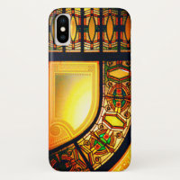 Victoriaans gebrandschilderd glasgeel zwart elegan