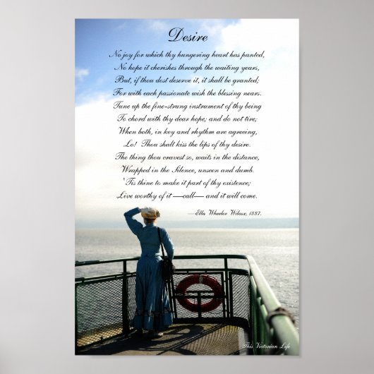Victoriaans gedicht "Desire" (Aanmoediging) Poster (Voorkant)