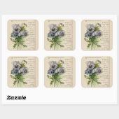 Victoriaans Gedicht Grijs Paarse Pansies Stickers (Vel)