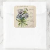 Victoriaans Gedicht Grijs Paarse Pansies Stickers (Tas)