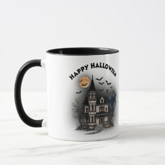 Victoriaans Gehekst Huis Vintage Halloween Mok