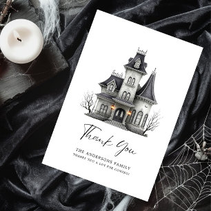 Victoriaans Gehekst Huis Volwassenen Halloween Fee Bedankkaart