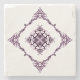 Victoriaans geïnspireerd Paars fractaal diamantont Stenen Onderzetter