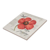 Victoriaans-geïnspireerd 🌸  rode papaver tegeltje (Zijkant)