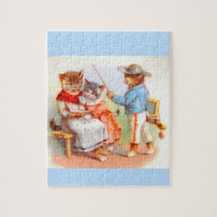 Victoriaans geklede katten legpuzzel