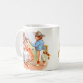 Victoriaans geklede kattenfamilie koffiemok (Voorkant links)