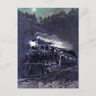 Victoriaans gekleurd etsen - Stammotortrein Briefkaart