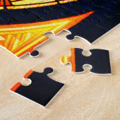 Victoriaans gekleurd glas, elegant legpuzzel (Zijkant)