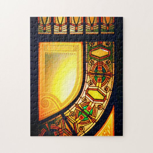 Victoriaans gekleurd glas, elegant legpuzzel (Verticaal)