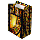 Victoriaans gekleurd glas, elegant medium cadeauzakje (Achterkant Gekanteld)