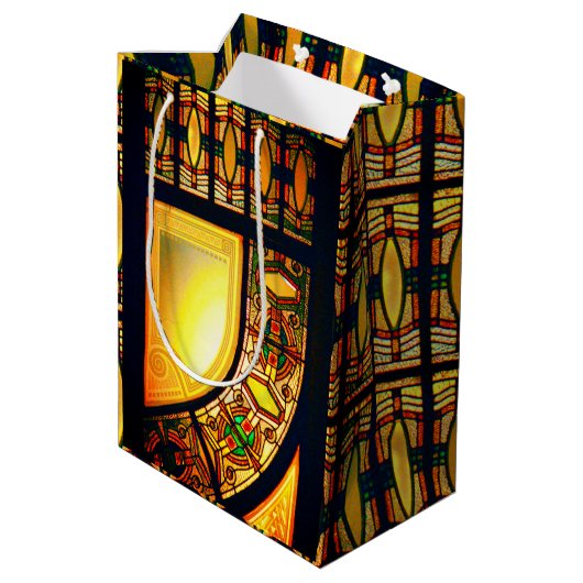 Victoriaans gekleurd glas, elegant medium cadeauzakje (Achterkant Gekanteld)