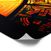 Victoriaans gekleurd glas, elegant poster (Hoek)