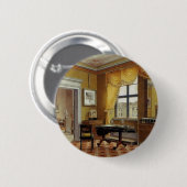 Victoriaans Gele kamer met raam Ronde Button 5,7 Cm (Voorkant /achterkant)
