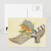  Victoriaans Gele Roos Assepoester Slipper Briefkaart (Voorkant / Achterkant)