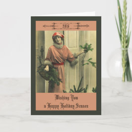 Victoriaans Gelukkig Nieuwjaar Feestdagen Kaart